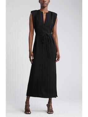 New rag & bone Harriet Tie Waist Sleeveless Maxi Dress In Black Sz 8 $495